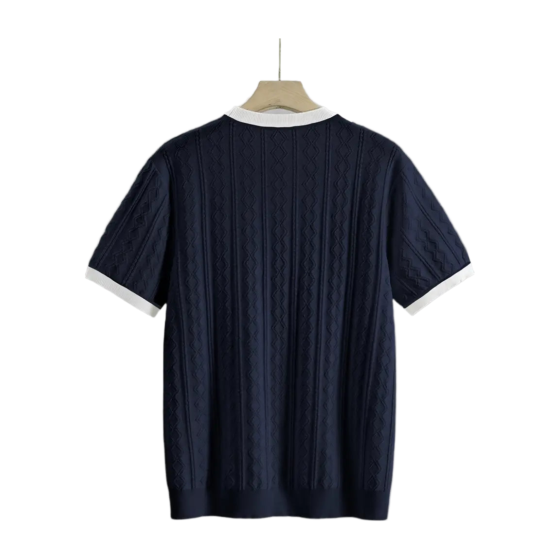 Men's Summer Slim Fit T-Shirt - Breathable Knit Fabric, Solid Color Round Neck Casual Tee
