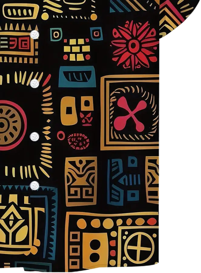 Vibrant African Quilt Print Shirt