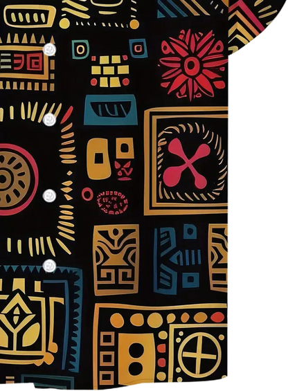 Vibrant African Quilt Print Shirt