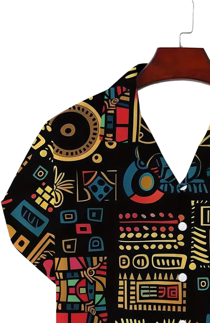 Vibrant African Quilt Print Shirt