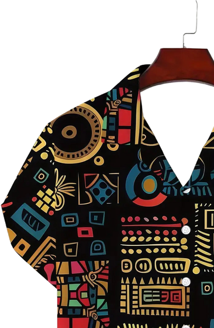 Vibrant African Quilt Print Shirt